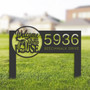 Personalized Halloween Address Metal Sign For Outdoor Decor - Haunted House Theme Garden Stake