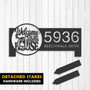 Personalized Halloween Address Metal Sign For Outdoor Decor - Haunted House Theme Garden Stake
