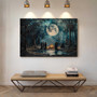 Personalized Moon Halloween Canvas Art Mystical Landscape Decor For Living Room