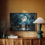 Personalized Moon Halloween Canvas Art Mystical Landscape Decor For Living Room