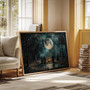 Personalized Moon Halloween Canvas Art Mystical Landscape Decor For Living Room