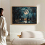 Personalized Moon Halloween Canvas Art Mystical Landscape Decor For Living Room