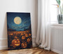Personalized Mystical Moon Halloween Canvas - Glowing Jack-O-Lanterns Decor For Living Room