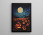 Personalized Mystical Moon Halloween Canvas - Glowing Jack-O-Lanterns Decor For Living Room