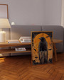 Spooky Moon Halloween Canvas With Raven And Bats - Dark Fantasy Gothic Crow Painting For Halloween Decor