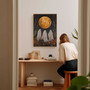 Three Ghosts In Harvest Moon Halloween Canvas For Cottagecore Decor