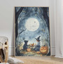 Whimsical Moon Halloween Canvas - Cute Nursery Wall Decor For Kids Room