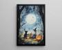 Whimsical Moon Halloween Canvas - Cute Nursery Wall Decor For Kids Room
