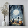 Whimsical Moon Halloween Canvas - Cute Nursery Wall Decor For Kids Room
