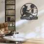 Custom Witch & Owl LED Metal Sign - Personalized Moon Halloween Decor For Spooky Home Vibes
