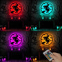 Spooky Moon Halloween Metal Sign - Flying Witch LED Neon Decor For Halloween
