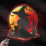 Moon Halloween Witch And Cat Metal Sign With LED Light - Indoor Blood Moon Decor For Halloween Birthday