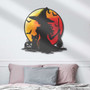 Moon Halloween Witch And Cat Metal Sign With LED Light - Indoor Blood Moon Decor For Halloween Birthday