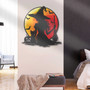 Moon Halloween Witch And Cat Metal Sign With LED Light - Indoor Blood Moon Decor For Halloween Birthday