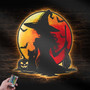 Moon Halloween Witch And Cat Metal Sign With LED Light - Indoor Blood Moon Decor For Halloween Birthday