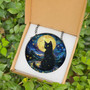 Celestial Black Cat Suncatcher - Mystical Halloween Window Ornament For Gothic And Witchy Decor Lovers