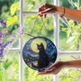 Celestial Black Cat Suncatcher - Mystical Halloween Window Ornament For Gothic And Witchy Decor Lovers