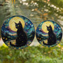 Celestial Black Cat Suncatcher - Mystical Halloween Window Ornament For Gothic And Witchy Decor Lovers