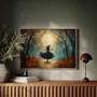 Moonlit Forest Dancing Witch Canvas - Mystical Halloween Wall Art For Autumn DéCor