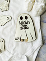 Custom Engraved Baby's First Halloween Wooden Name Plaque - Pumpkin Keepsake For Nursery Decor And Social Media Photos