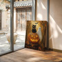 Vintage Black Cat Halloween Canvas - Spooky Pumpkin Design For Gothic Fall Decor In Living Room