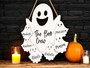 Boo Crew Ghost Family Sign - Custom Name Wood Hanger For Halloween