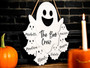 Boo Crew Ghost Family Sign - Custom Name Wood Hanger For Halloween