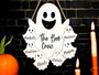 Boo Crew Ghost Family Sign - Custom Name Wood Hanger For Halloween