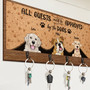 Personalized Door Key Holder For Pet Lovers' Home - All Guests Must Be Approved By The Pets