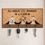 Personalized Door Key Holder For Pet Lovers' Home - All Guests Must Be Approved By The Pets