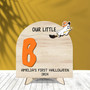 Commemorative First Halloween Footprint Wood Sign - Keepsake For Baby's 1st Halloween, Perfect Kids Halloween Decor