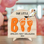 Commemorative First Halloween Footprint Wood Sign - Keepsake For Baby's 1st Halloween, Perfect Kids Halloween Decor