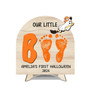 Commemorative First Halloween Footprint Wood Sign - Keepsake For Baby's 1st Halloween, Perfect Kids Halloween Decor