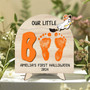 Commemorative First Halloween Footprint Wood Sign - Keepsake For Baby's 1st Halloween, Perfect Kids Halloween Decor