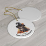 Custom Witchy Kitten Ceramic Ornament For Baby's First Halloween