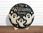 Custom Wooden Halloween Door Plaque With Ghost Family & Stars - Personalized For Your Home