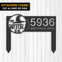 Custom Halloween Metal Address Sign For Outdoor Decor - Spooky Yard Plaque With Witch Theme