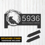 Custom Raven Crow Halloween Wreath Metal Address Sign For Outdoor Decor