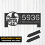 Custom Halloween Metal Address Sign For Outdoor Decor - Spooky Yard Plaque With Witch Theme