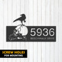 Customized Halloween Address Metal Sign With Raven & Skull Design For Outdoor Decor