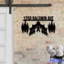 Custom Halloween Bat House Address Metal Sign For Outdoor Decor - Spooky Home Number Design For Halloween