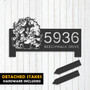 Spooky Personalized Halloween Metal Address Sign With Witch & Black Cat - Outdoor Yard & Garden DéCor
