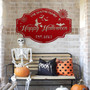 Custom Halloween Outdoor Metal Sign For Family - Personalized Last Name Decor