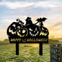 Spooky Halloween Outdoor Pumpkin Metal Yard Sign For Garden Decor