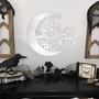 Personalized Witch And Bat Moon Halloween Metal Sign For Entryway DéCor - Thoughtful Halloween Gift