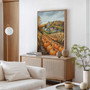 Heartfelt Pumpkin Patch Canvas Art For Living Room - Rustic Autumn Scene With Church & Cornfield, Seasonal Harvest Decor