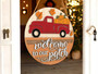 Personalized Rustic Pumpkin Patch Welcome Sign - Red Truck Autumn Porch Decor For Farmhouse Entry