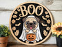 Funny Ghost Dog Wooden Sign - Pug Halloween DéCor For Porch And Pet Lovers
