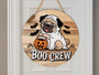 Cute Ghost Dog Wooden Sign For Dog Lovers - Halloween Porch Decor With Pug Theme