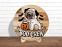Cute Ghost Dog Wooden Sign For Dog Lovers - Halloween Porch Decor With Pug Theme